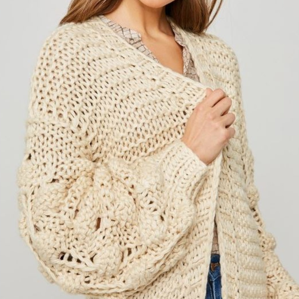 Knit Cardigan Pom Pom Sleeves  on sale final price - Picture 5 of 7